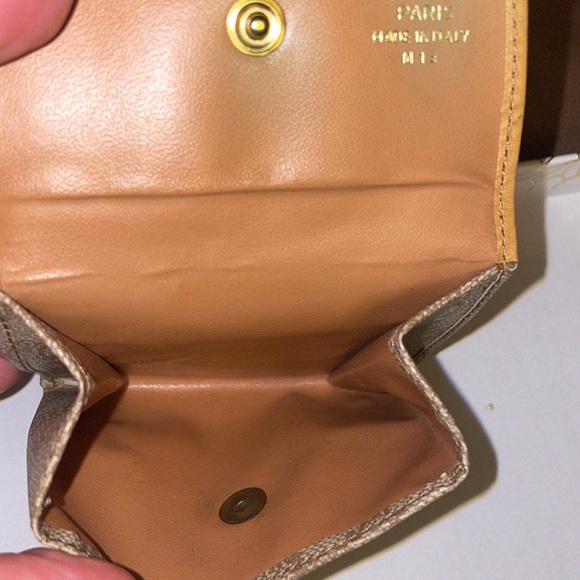 Céline Beige / Light Brown Macadam Coin Purse Pvc Leather Flap Pattern Micro - Picture 6 of 9